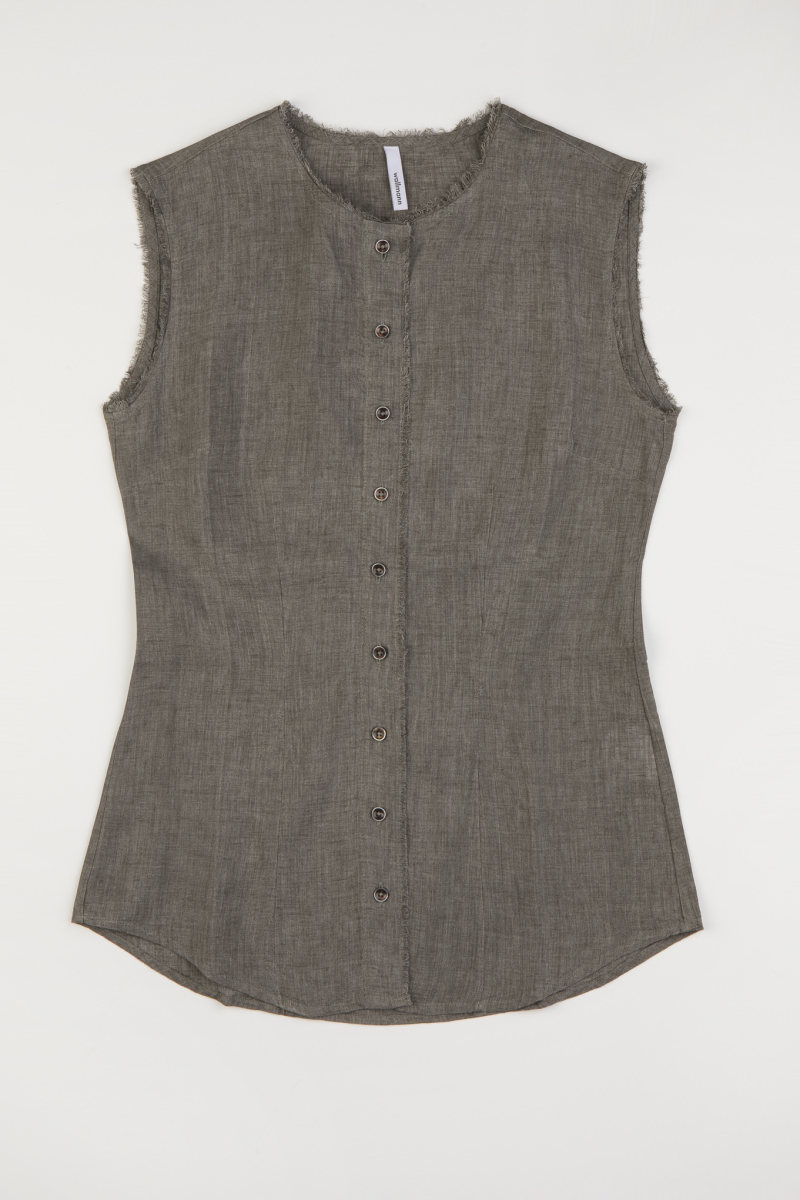 Wallmann Trachtenbluse Leinen 2013537-1987 oliv