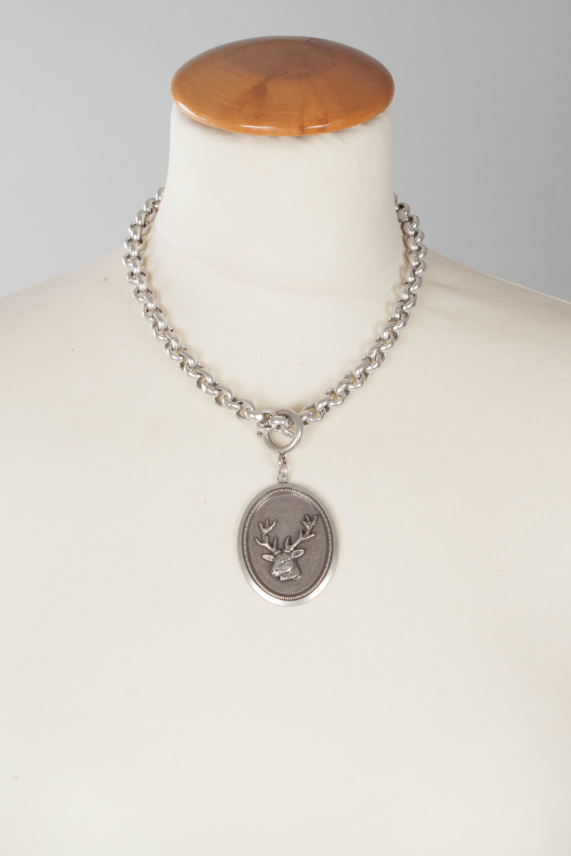 Seenberg Halskette S100693 Collier mit Hirschbildanhänger