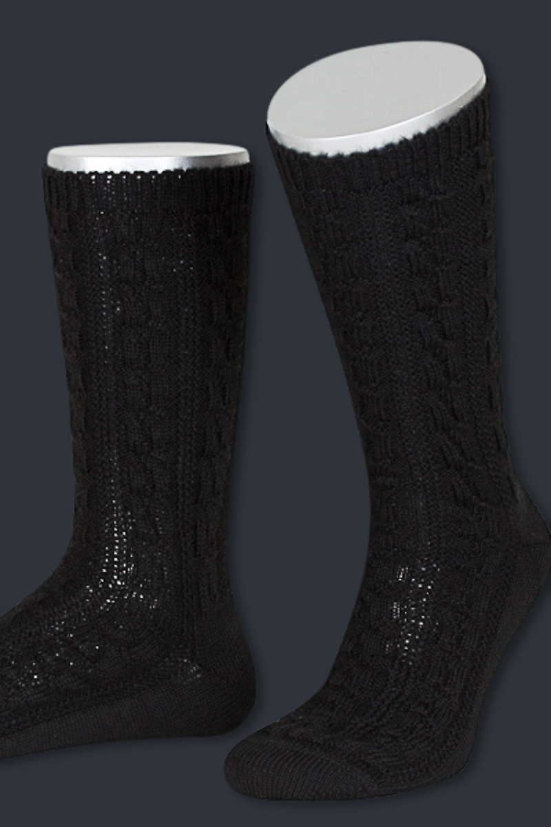 Lusana Herren Trachtensocken L5697-01 schwarz