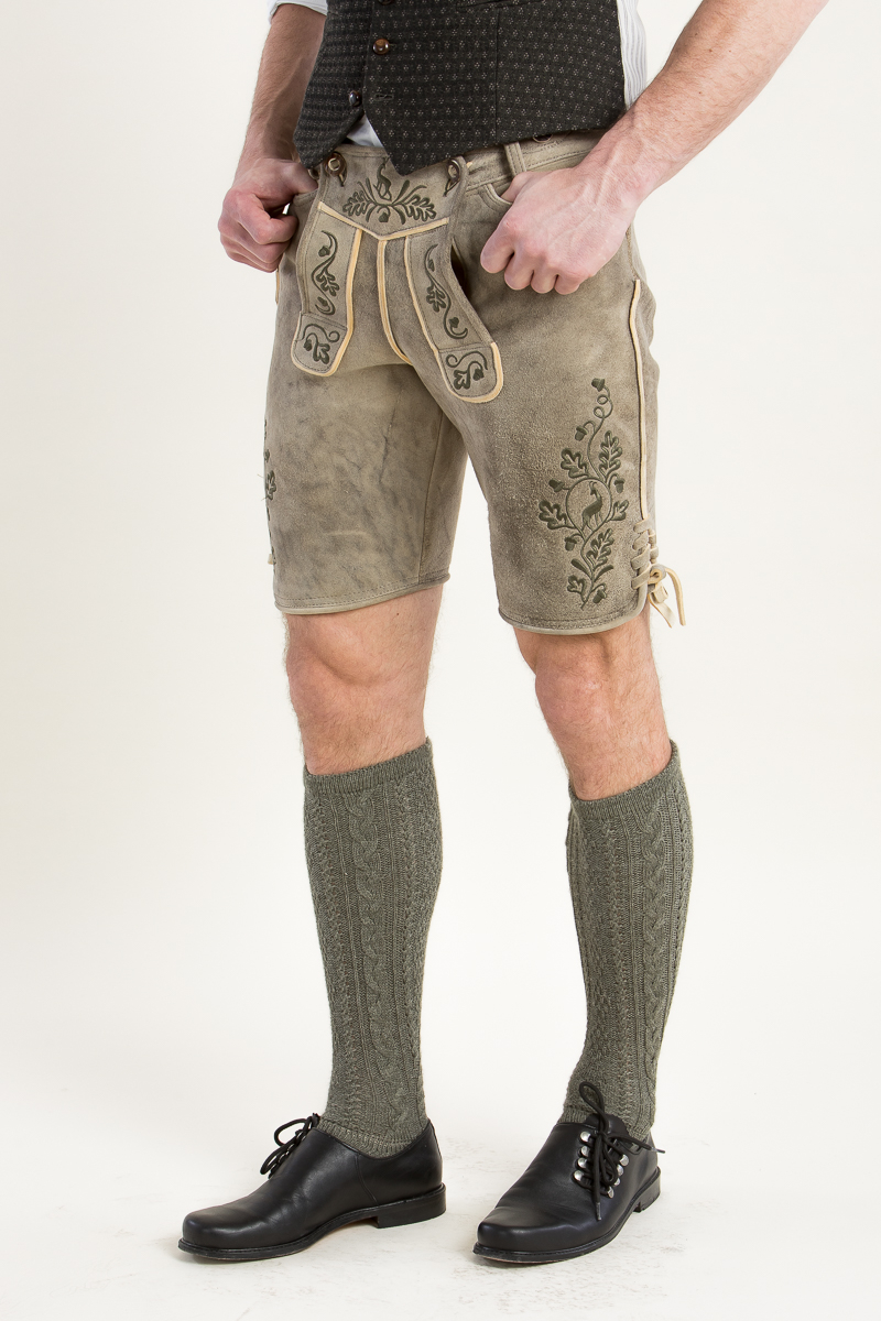 Hirschlederhose Ludwig oliv