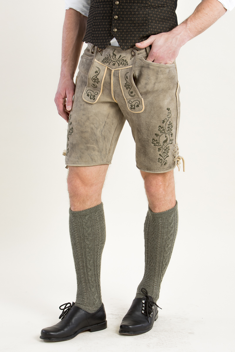 Hirschlederhose Ludwig oliv