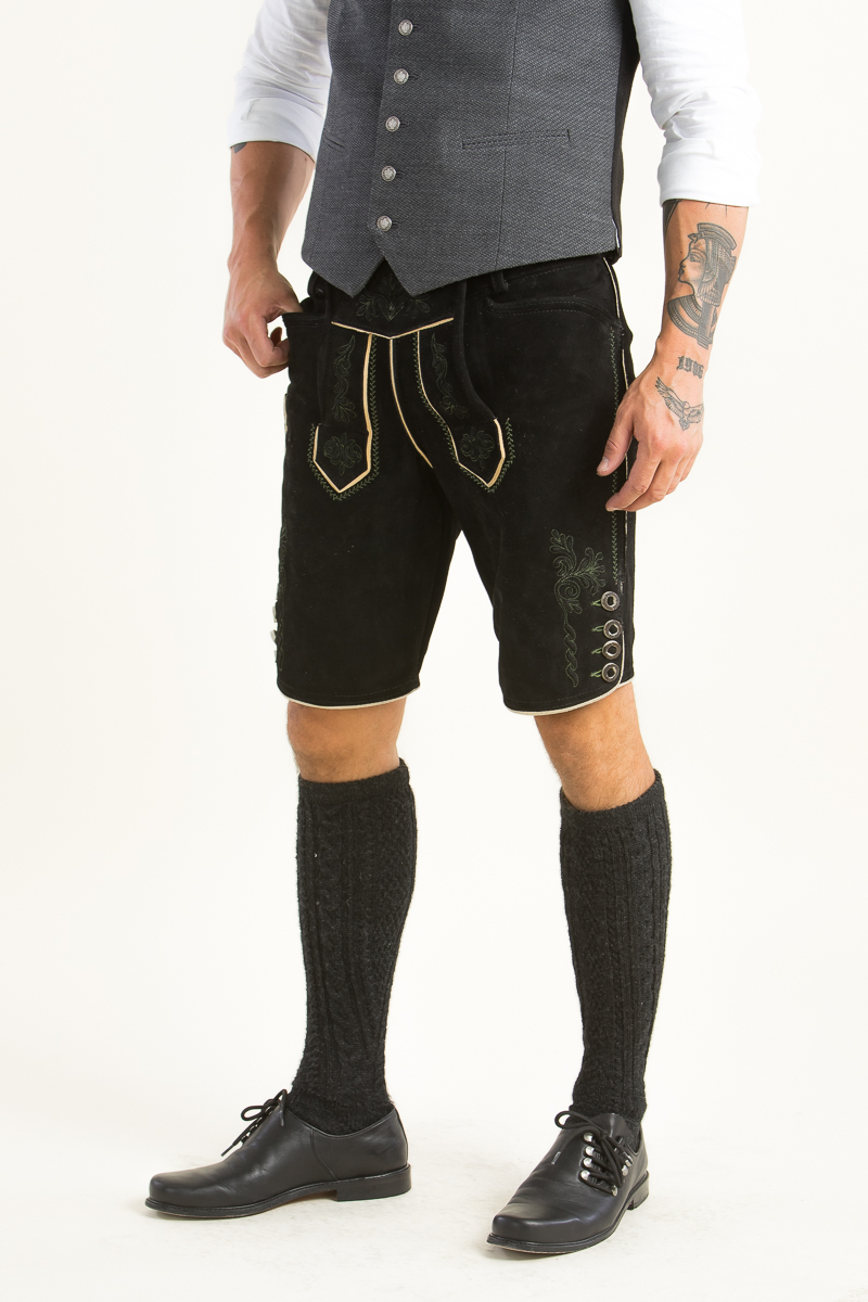 Ostarrichi Lederhose Pucking ZV schwarz