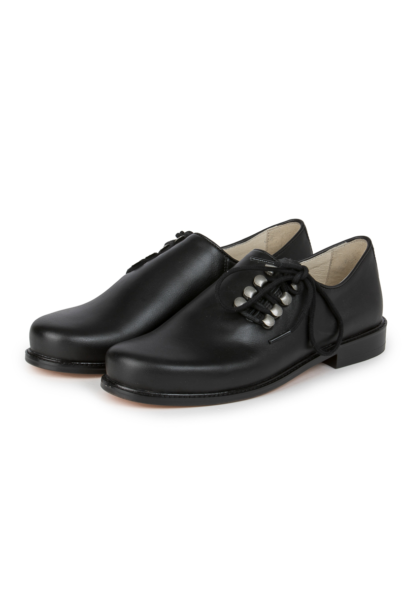 Haferlschuhe 6102 schwarz mit Ledersohe