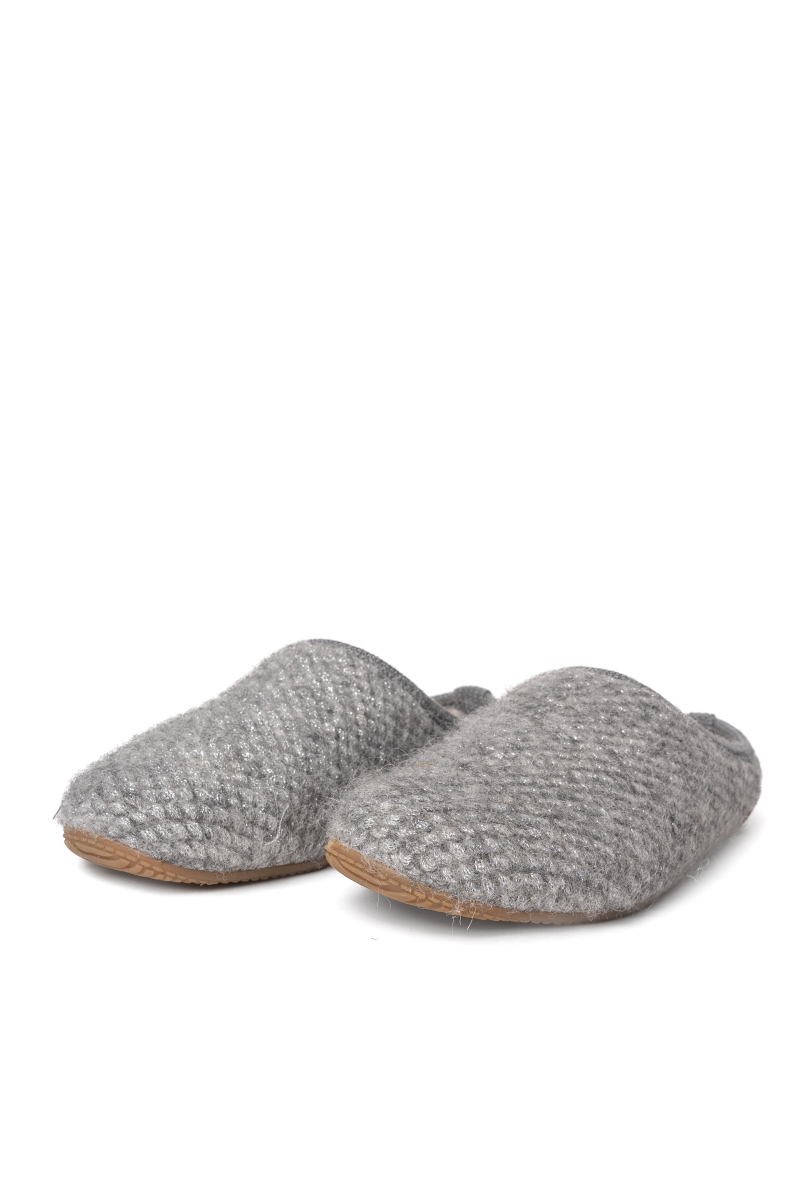 Hausschuhe Damen Premium Alpaka platin