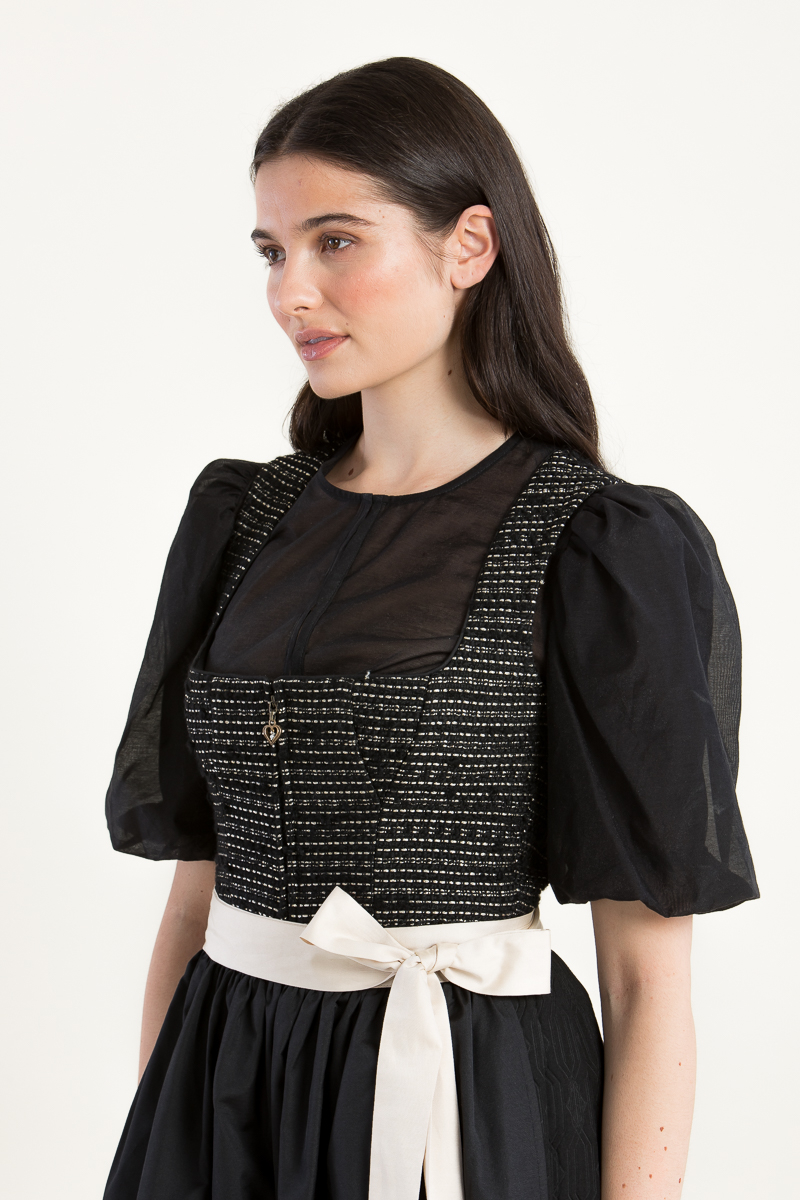 Dirndlbluse mit Puff Libby schwarz