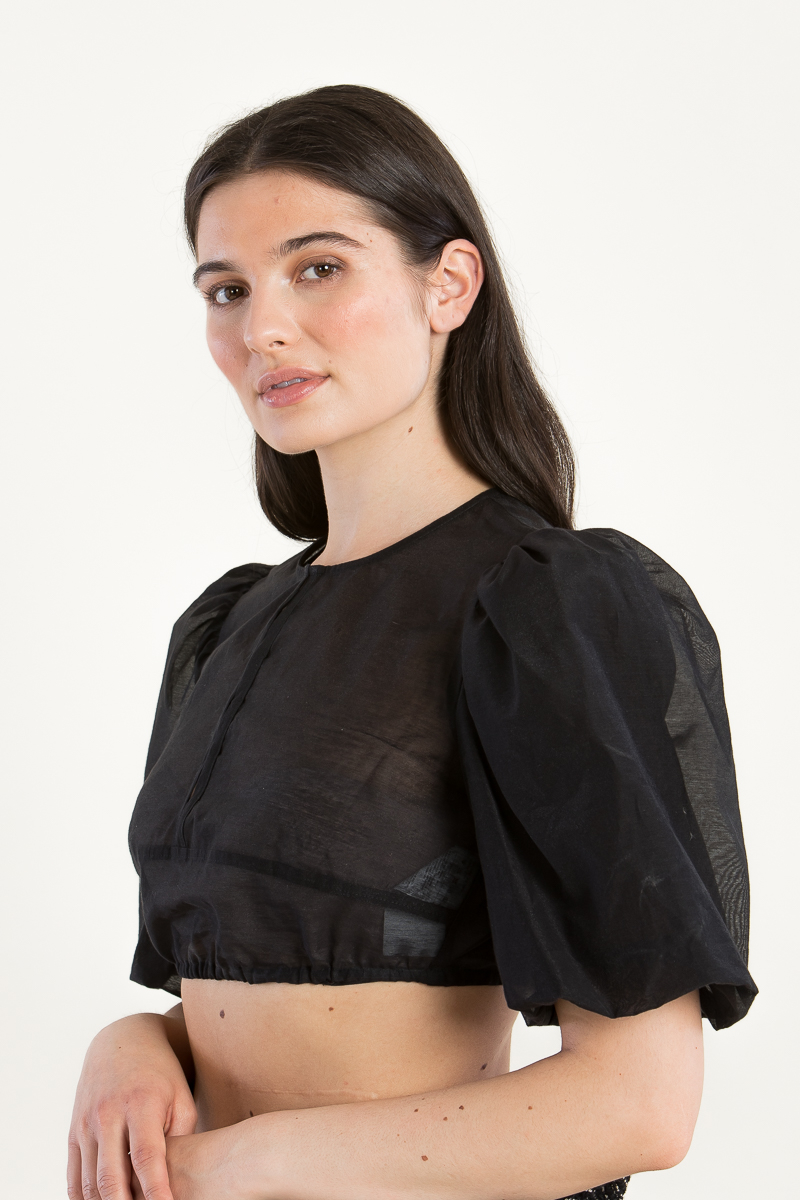 Dirndlbluse mit Puff Libby schwarz