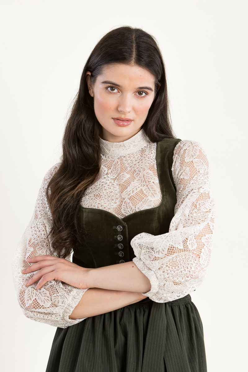 Spitzen Dirndlbluse Nola creme
