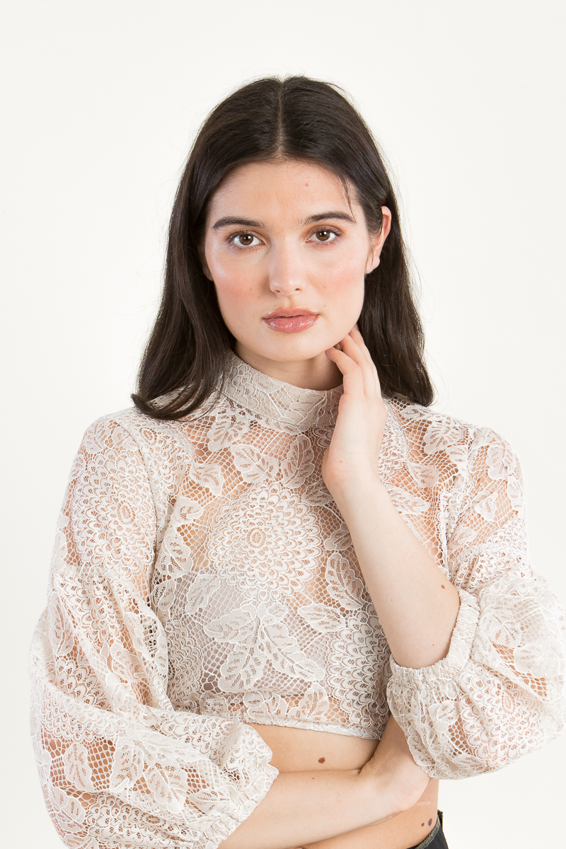 Spitzen Dirndlbluse Nola creme