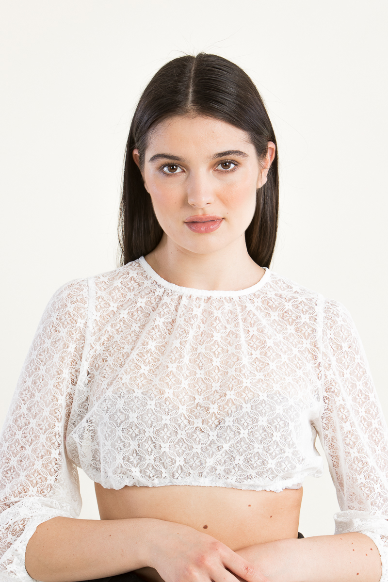 Dirndlbluse mit Puffarm Fiona ecru