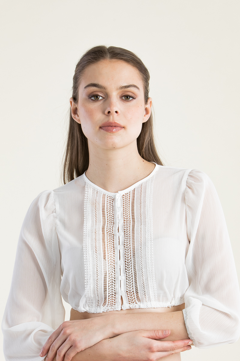 Dirndlbluse Ines 43700 ecru