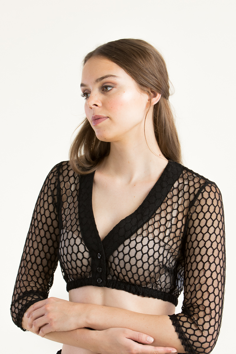 Dirndlbluse Lee A24522X-DA schwarz