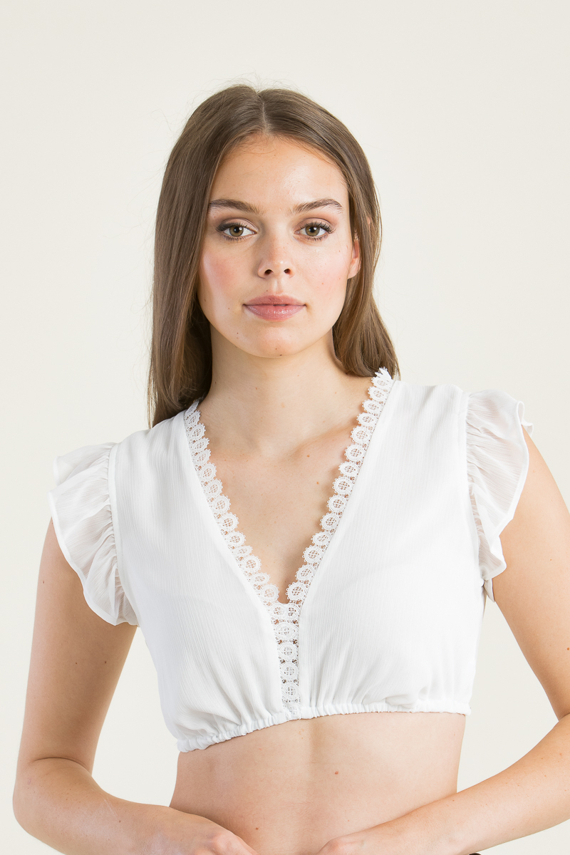 Dirndlbluse mit Flügelarm Isa ecru 