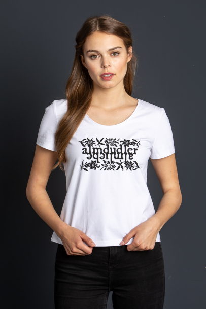 Almdudler T-Shirt weiß Damen