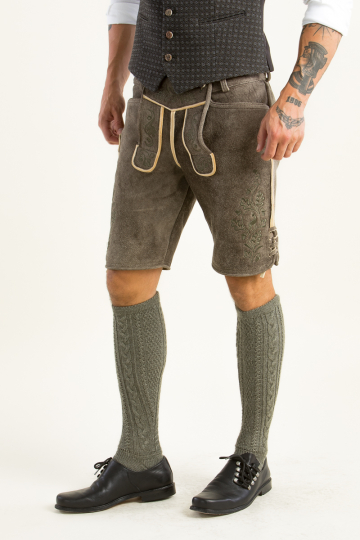 Hirschlederhose Ludwig-2 oliv